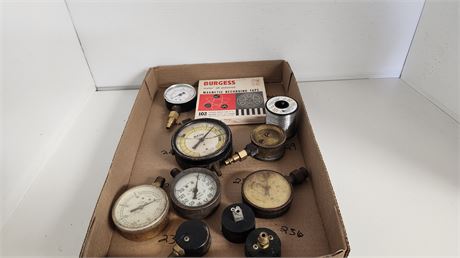 Lot Of Various Size Gauges & Miscellaneous Items