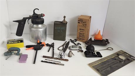 Lot Of Oil Cans & Miscellaneous Items