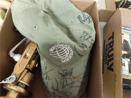 Signed Golf Hat & Fishing Reel