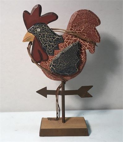 Wooden Chicken Weathervane Deco