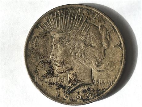 1922 US Peace Silver Dollar