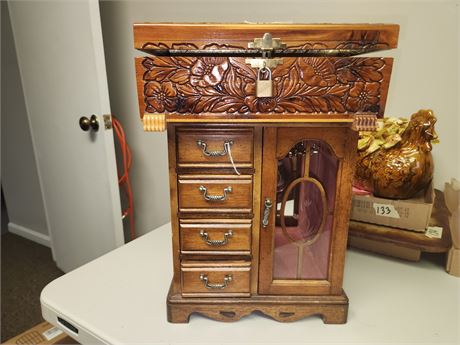 Jewelry Box and locked wood box