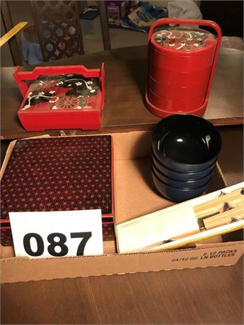 Flat of Japanese Lunch Items