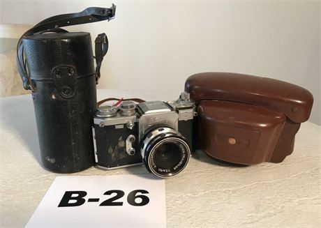 German Wirgin Edixa Flex Camera, Case & Panagor Lens