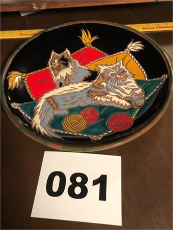 Cats with Yarn Ceramic Plate