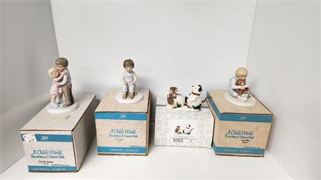 3  A Child's World Figurines & 1 Fitz & Floyd Figurine
