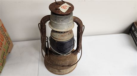 Vintage Dietz Blue Glass Lantern