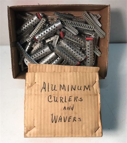 Flat of Aluminum Curlers & Wavers