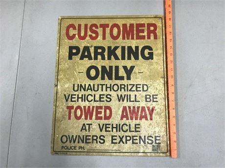 Customer Parking Only Sign