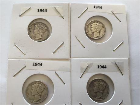(4) 1944 Mercury Dimes