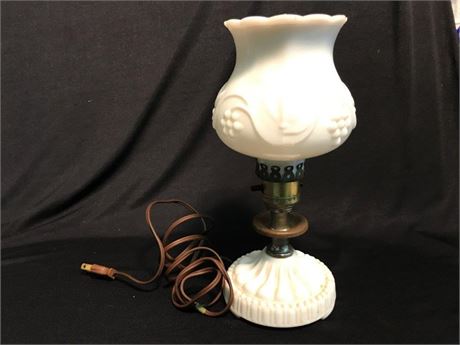Milk Glass Electric Lamp