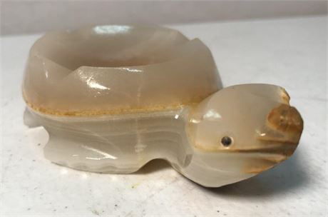 Carved Stone Turtle Dish