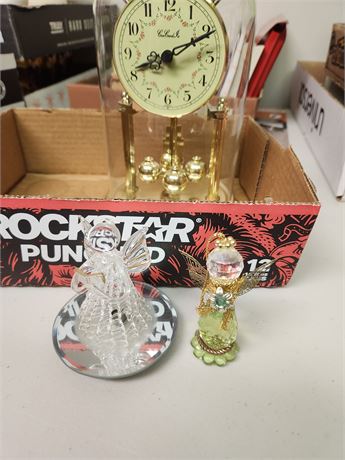 Clock & Glass Figurines