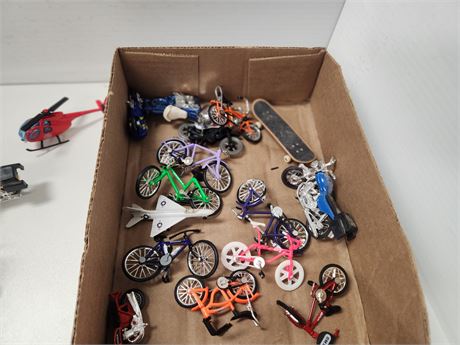Lot of Toy Bicycles and motorcycles