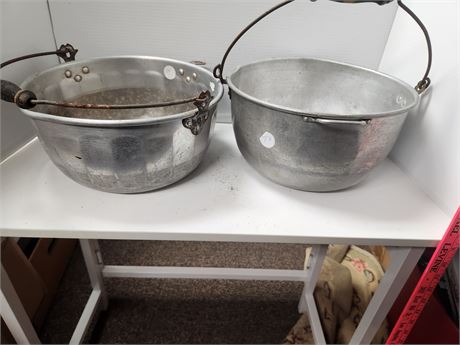 2 Vintage Metal Pots