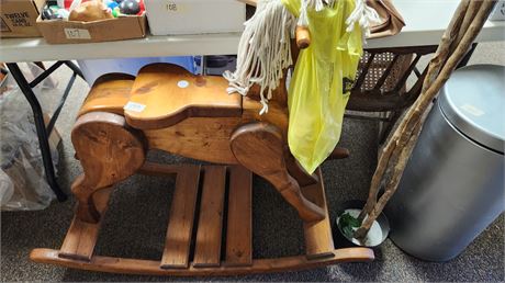 Large Vintage Wood Rocking Horse