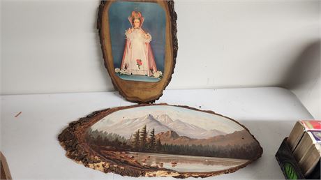 2 Wood Pieces With Paintings