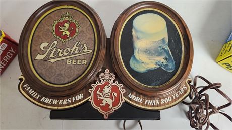 Stroh's Beer Sign. Vintage And Tested & Works