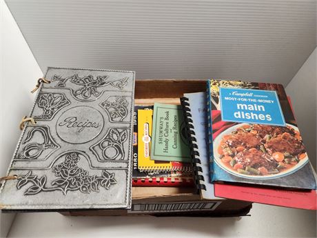 Cookbooks, 1 with metal covers