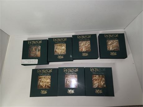 Lot Of 7 Picturesque Collectable Tiles