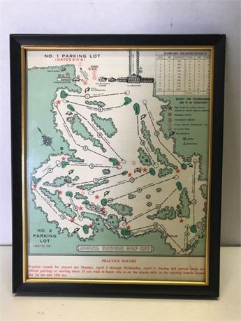 Framed Augusta National Golf Club Map