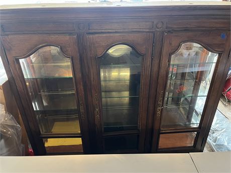 2-Piece Lighted Cabinet Hutch