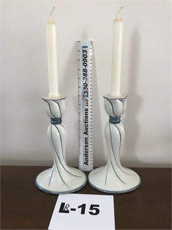 Italy Porcelain Candlestick Holders