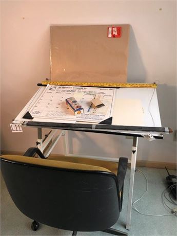 Drawing Table & Chair with Misc.