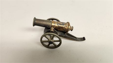 Small Vintage Cast Iron Desktop Cannon