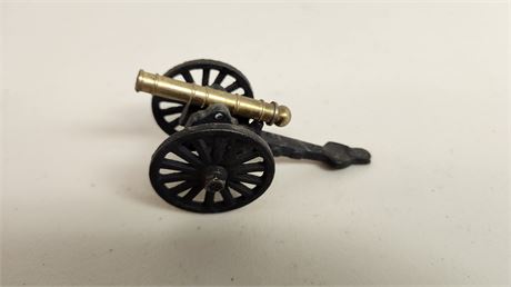Small Vintage Desktop Cast Iron Cannon