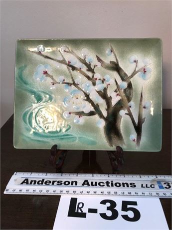 Ando Cloisonne Plate & Stand