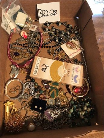 Flat of Costume Jewelry