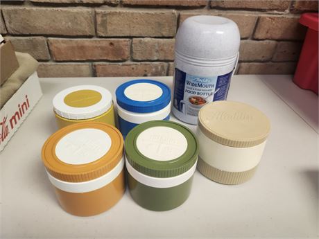 Lot of small Thermos containers