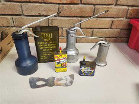 Lot of oil cans
