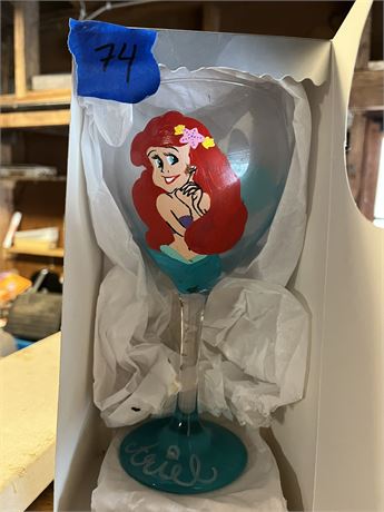 Collectible Hand Painted Little Mermaid Glass