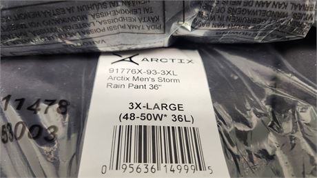 Artix Men's Storm Rain Pants Size 3XL Length 36" 48-50 Waist
