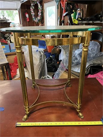 Contemporary Glass Top Side Table