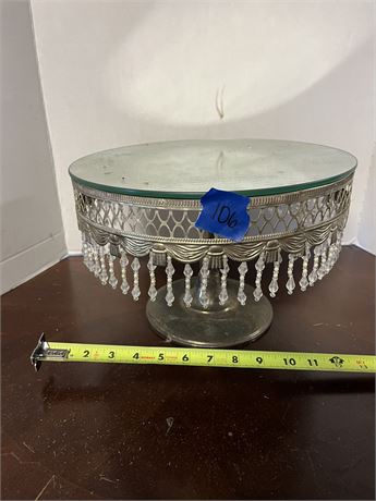 Vintage Mirrored with Crystals Cake Stand
