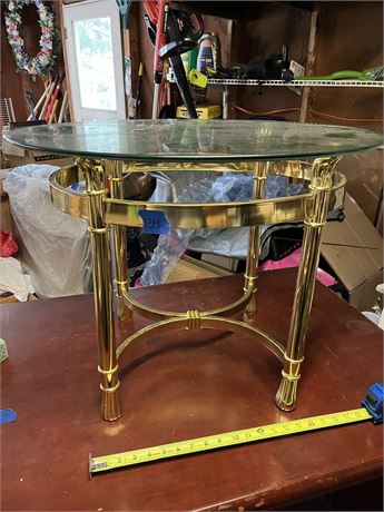 Contemporary Glass Top Side Table
