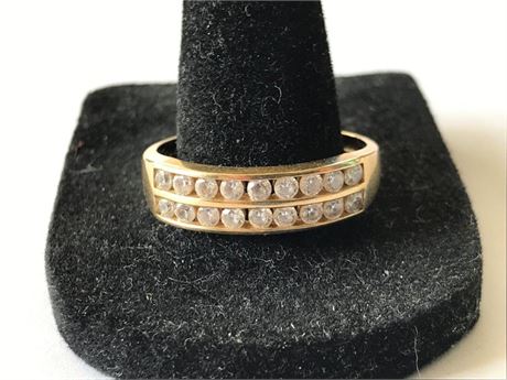 Stamped 14K CZ Korea Size 8.75 Ring