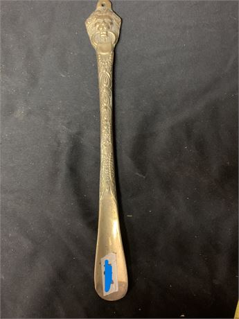 Vintage Solid Brass Lion's Head Shoe Horn Williamsburg Products