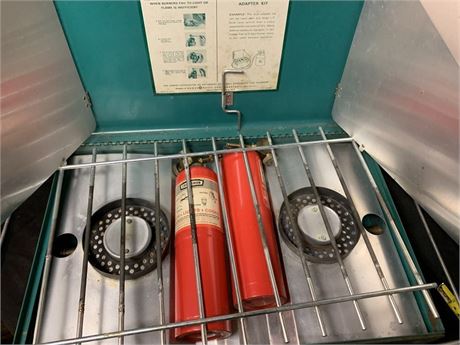 Vintage Benz O Matic Propane Gas Cook Stove Double Burner