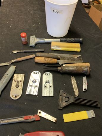 Scraper Tool Lot - Varying Sizes And Types