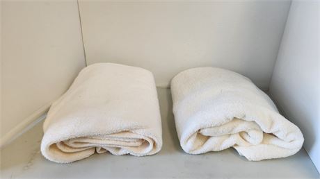 2 White Bath Towels
