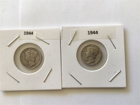 2 -1944 Mercury Dimes