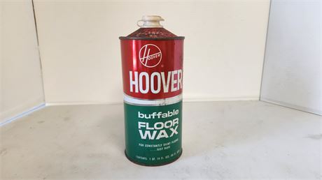 Hoover Buffable Floor Wax Advertisement Metal can