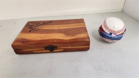 Rawlings New T-Ball & Wood Checkers Board. Checkers NOT Included