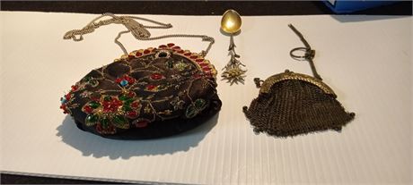 Vintage Purses & spoon