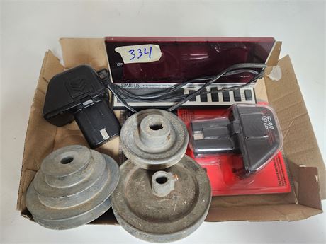 Batteries, alarm clock,