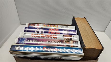 Lot Of VHS Tapes & Vintage Book